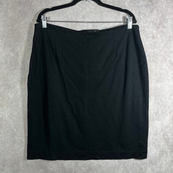 Chico's Pencil Skirt Women Size 2.5 US 14 Black Knit Unlined Career Office Work‎ - Picture 1 of 7